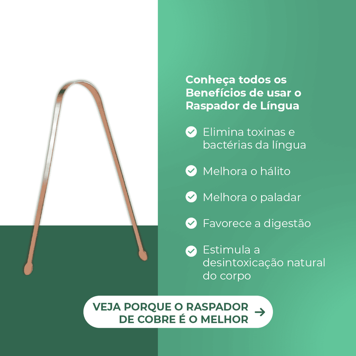 Raspador de Língua 100% Cobre