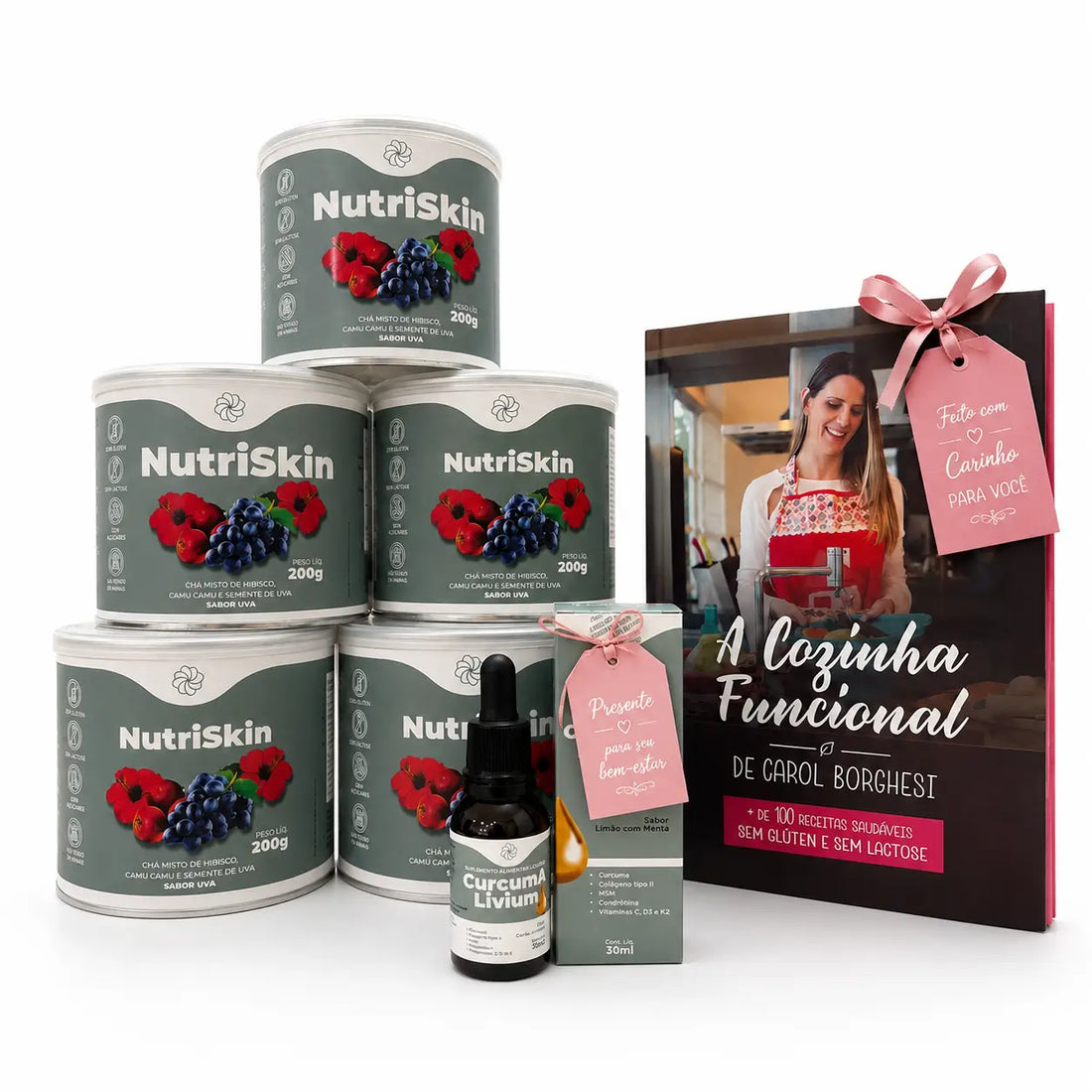 5 NutriSkin + 1 Livro + 1 CurcumAlivium