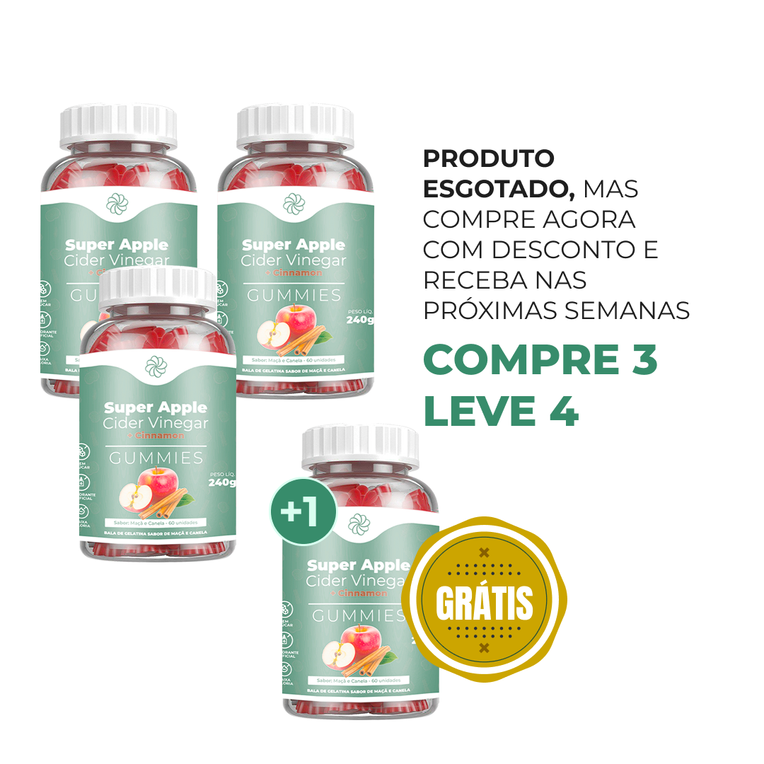 COMPRE 3 Vinagre de Maçã com Canela LEVE 4: Controla Glicemia, Reduz Vontade de Doce e Ajuda a Digestão