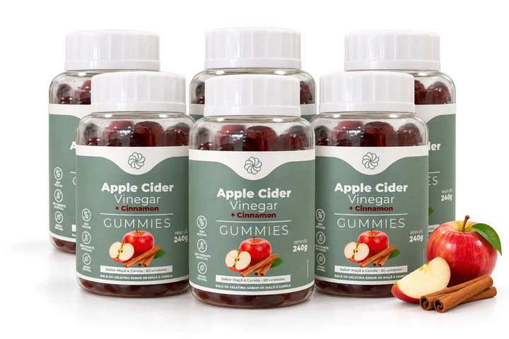 Kit 6 Gummy Vnagre de Maçã com Canela
