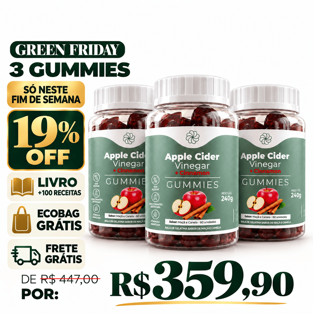 3 Vinagre de Maçã com Canela: Controla Glicemia, Reduz Vontade de Doce e Ajuda a Digestão