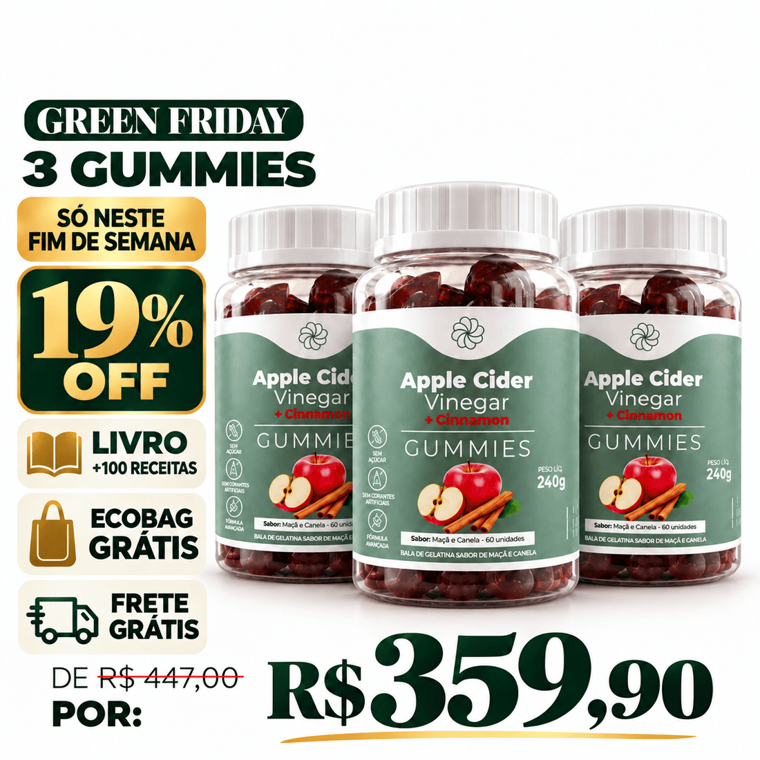 3 Vinagre de Maçã com Canela: Controla Glicemia, Reduz Vontade de Doce e Ajuda a Digestão