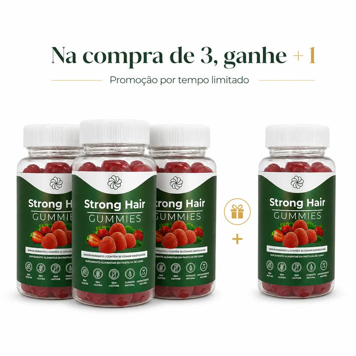 Compre 3 Leve 4 Strong Hair: Cabelos fortes e saudáveis