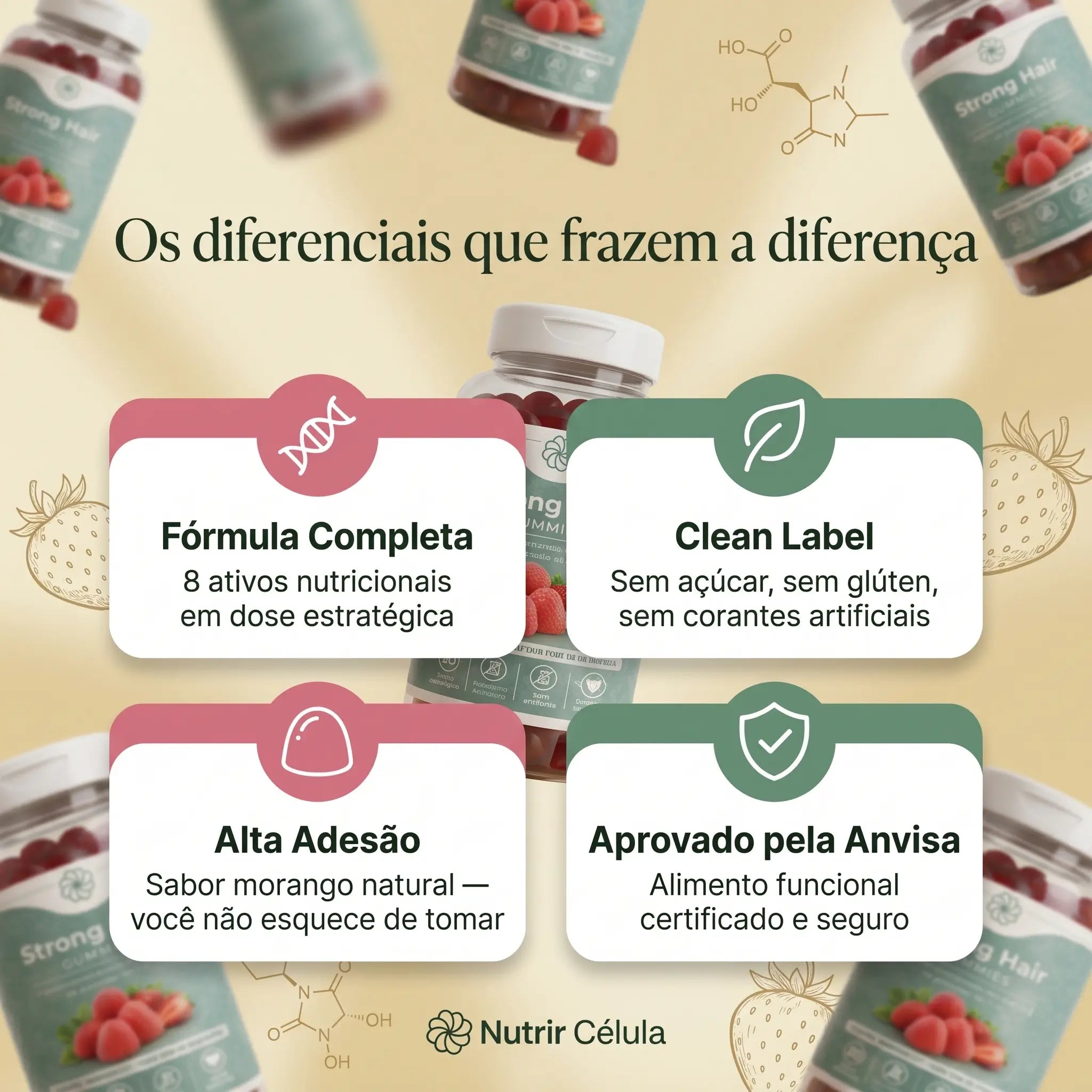 Compre 3 Leve 4 Strong Hair: Cabelos fortes e saudáveis