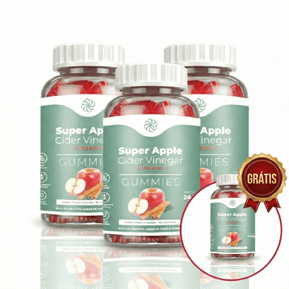 Compre 3 Leve 4 Vinagre de Maçã com Canela: Controla Glicemia, Reduz Vontade de Doce e Ajuda a Digestão